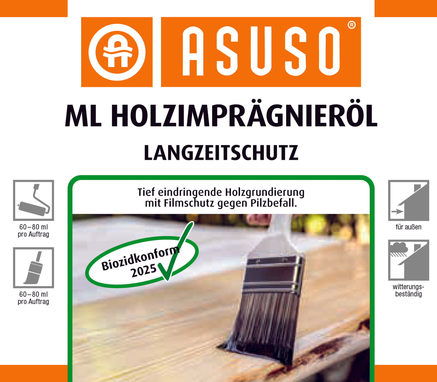 Asuso Holzimprägnieröl farblos - Biozidkonform 2025